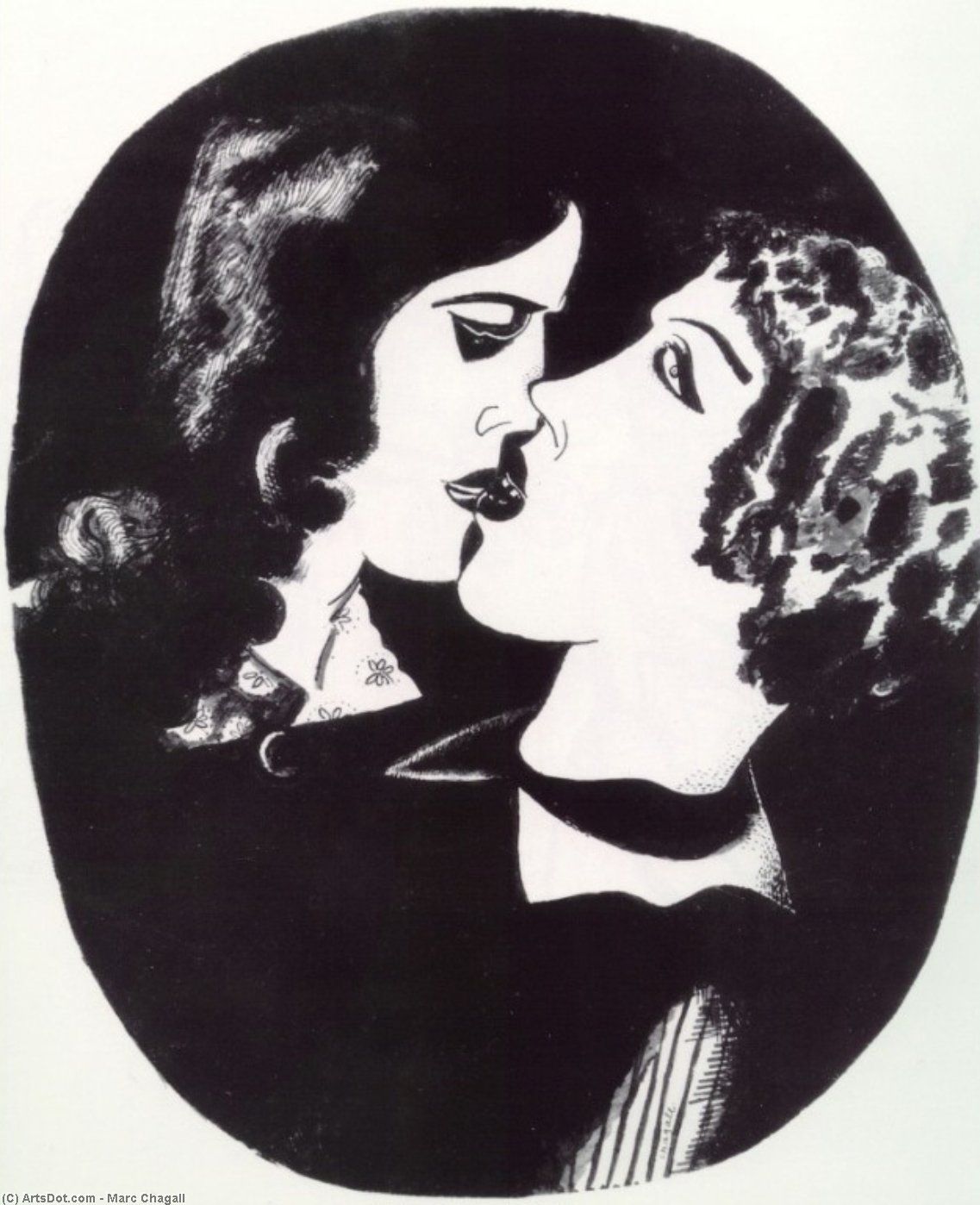 WikiOO.org - Encyclopedia of Fine Arts - Maalaus, taideteos Marc Chagall - Lovers