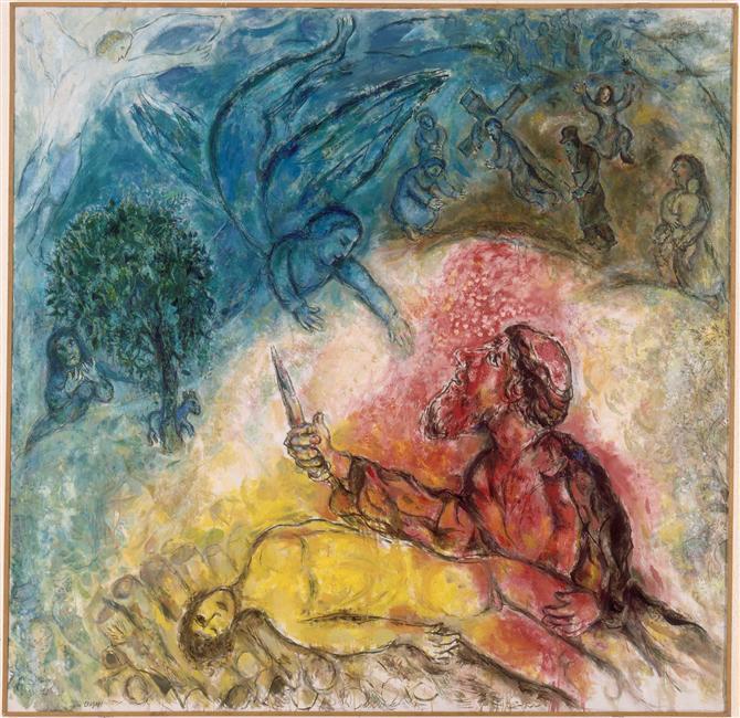 WikiOO.org - Енциклопедия за изящни изкуства - Живопис, Произведения на изкуството Marc Chagall - The sacrifice of Isaac