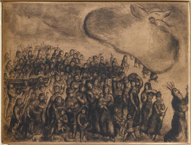 WikiOO.org - Encyclopedia of Fine Arts - Lukisan, Artwork Marc Chagall - The people of Israel leaving Egypt