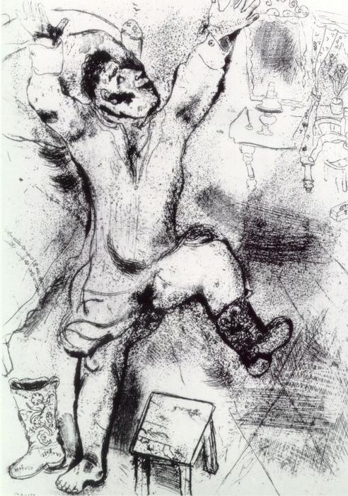 Wikioo.org - Encyklopedia Sztuk Pięknych - Malarstwo, Grafika Marc Chagall - Tchitchikov triumphant