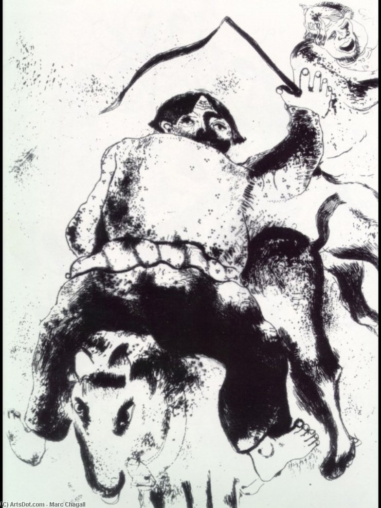 WikiOO.org - אנציקלופדיה לאמנויות יפות - ציור, יצירות אמנות Marc Chagall - Uncle Mitiai & Uncle Miniai