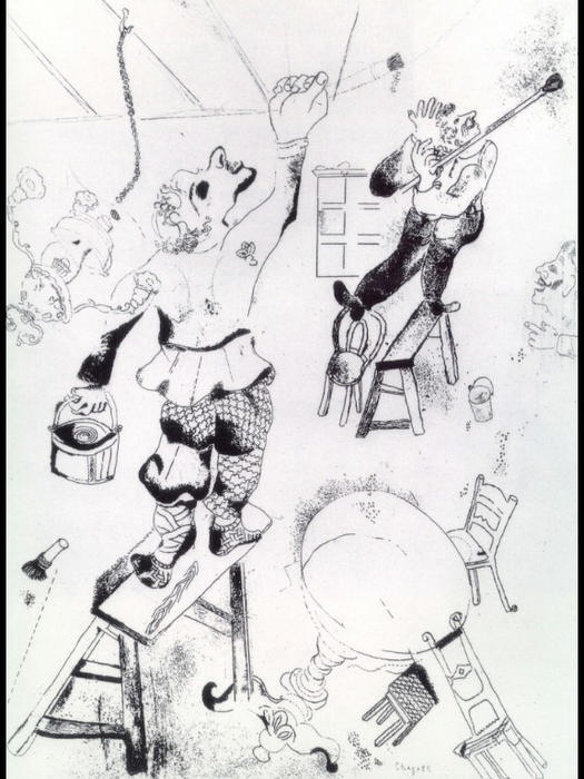 WikiOO.org - Enciklopedija likovnih umjetnosti - Slikarstvo, umjetnička djela Marc Chagall - The house painters