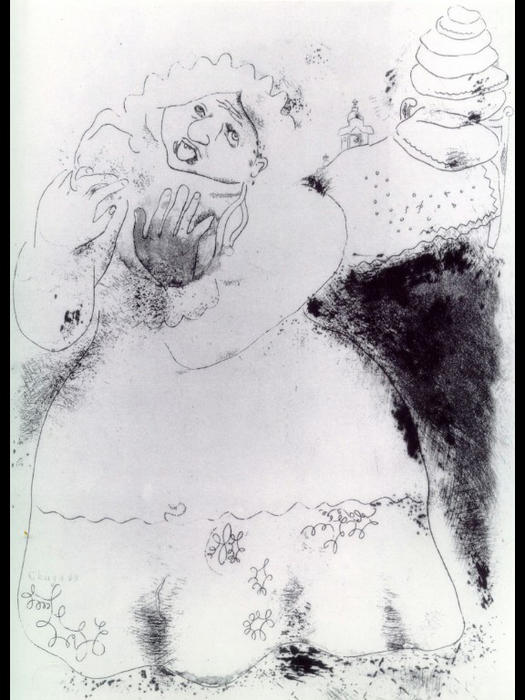 WikiOO.org - Enciclopedia of Fine Arts - Pictura, lucrări de artă Marc Chagall - Madame Korobotchka