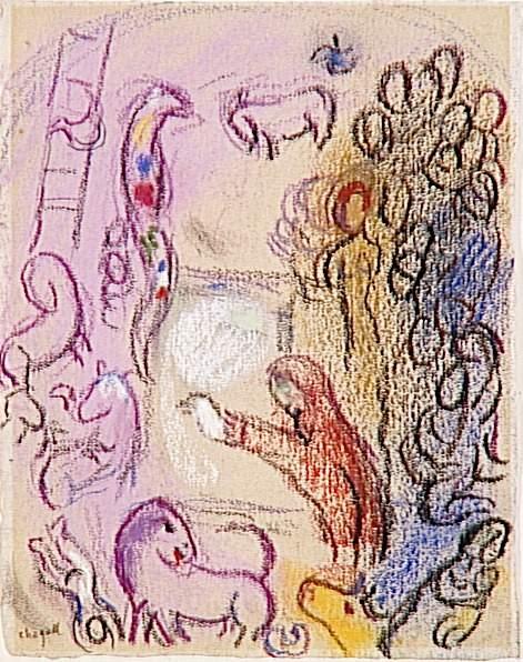 Wikioo.org - Bách khoa toàn thư về mỹ thuật - Vẽ tranh, Tác phẩm nghệ thuật Marc Chagall - Noah's Ark