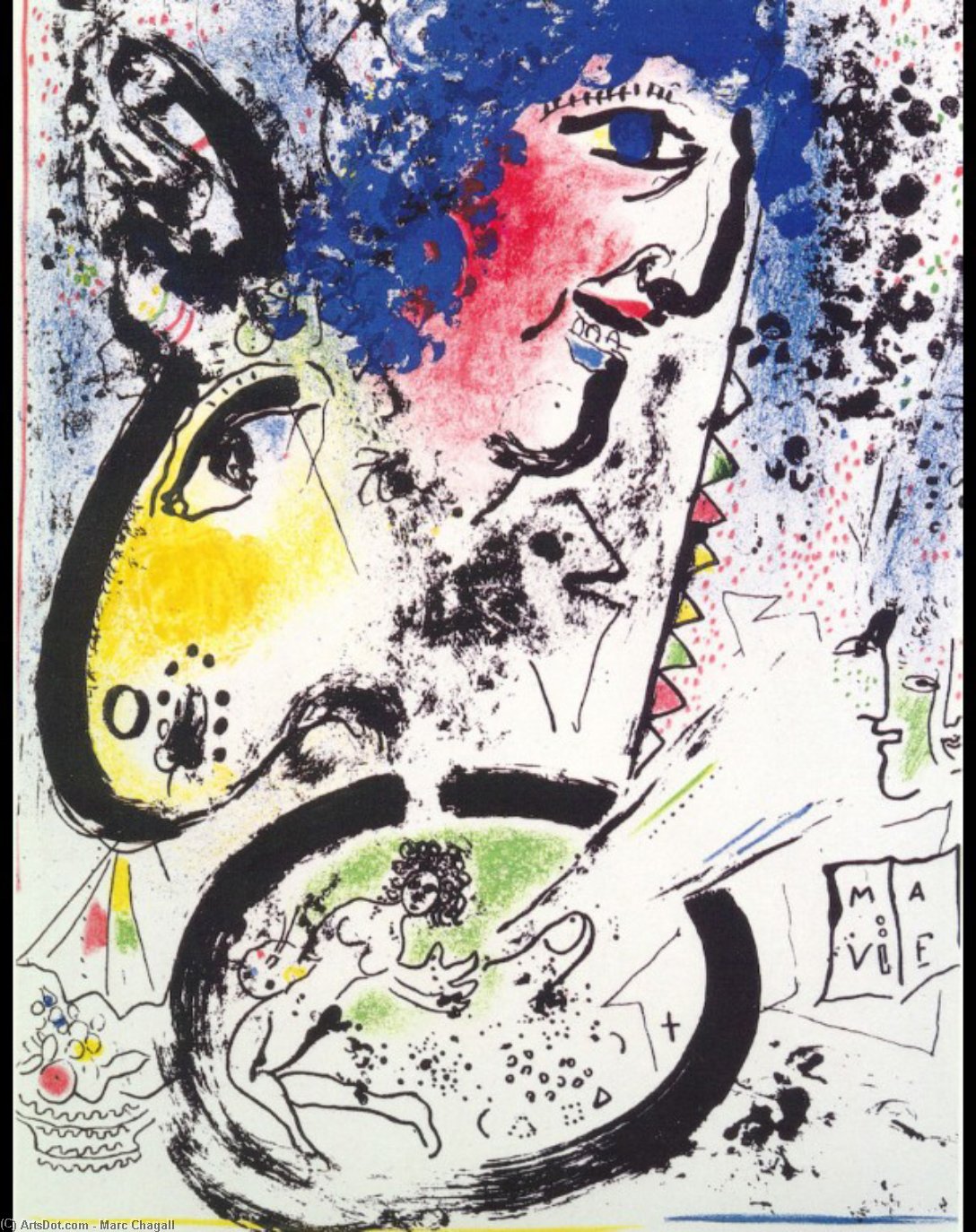 WikiOO.org – 美術百科全書 - 繪畫，作品 Marc Chagall - 自画像（）