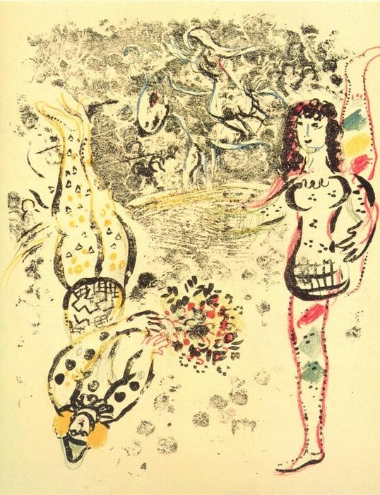Wikioo.org - The Encyclopedia of Fine Arts - Painting, Artwork by Marc Chagall - Acrobatics