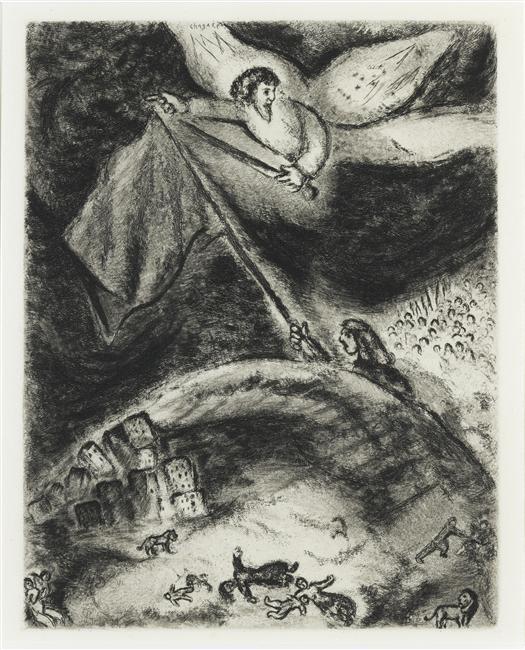 Wikioo.org – La Enciclopedia de las Bellas Artes - Pintura, Obras de arte de Marc Chagall - Oráculo de Isaías sobre las ruinas de Babilonia (Isaías XIII)