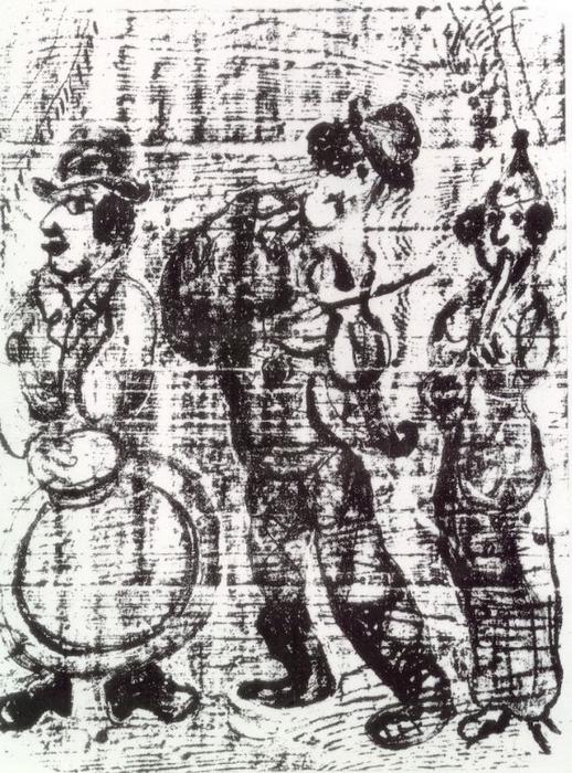 Wikioo.org – L'Enciclopedia delle Belle Arti - Pittura, Opere di Marc Chagall - Wandering Musicisti