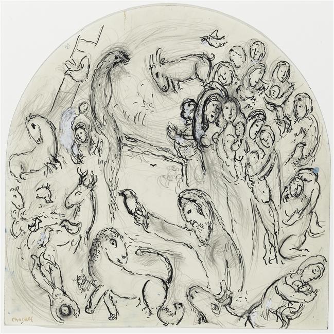 WikiOO.org - Encyclopedia of Fine Arts - Lukisan, Artwork Marc Chagall - Noah's Ark