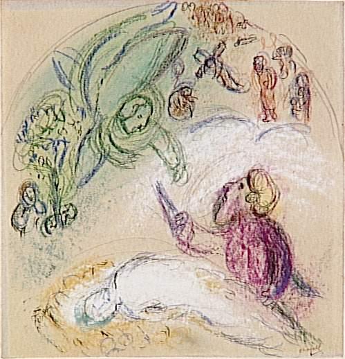 Wikioo.org - Bách khoa toàn thư về mỹ thuật - Vẽ tranh, Tác phẩm nghệ thuật Marc Chagall - The sacrifice of Isaac