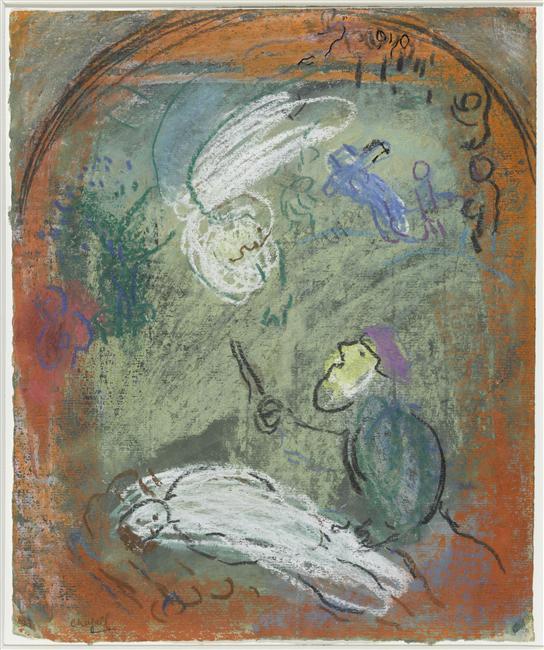 Wikioo.org – L'Enciclopedia delle Belle Arti - Pittura, Opere di Marc Chagall - il sacrificio di isaac