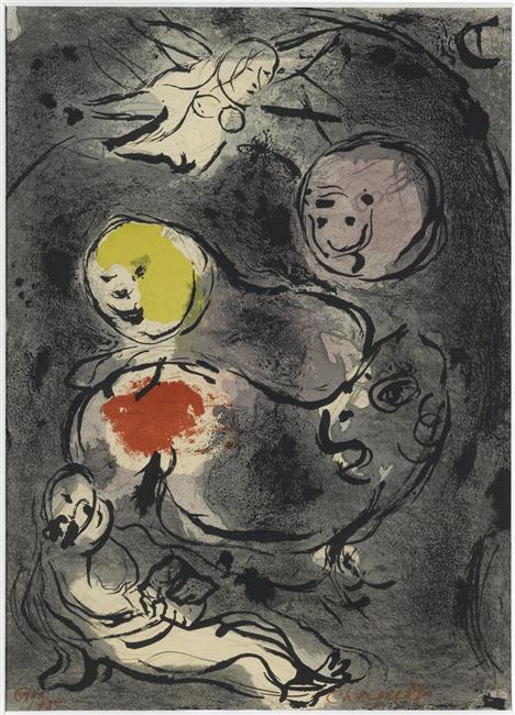 Wikioo.org – L'Enciclopedia delle Belle Arti - Pittura, Opere di Marc Chagall - Profeta Daniele con i leoni