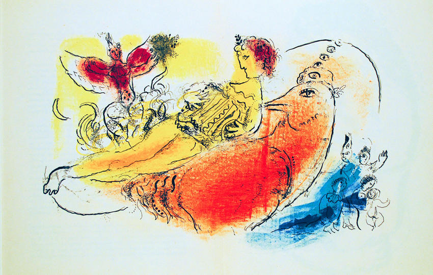 WikiOO.org - Enciclopédia das Belas Artes - Pintura, Arte por Marc Chagall - The accordionist