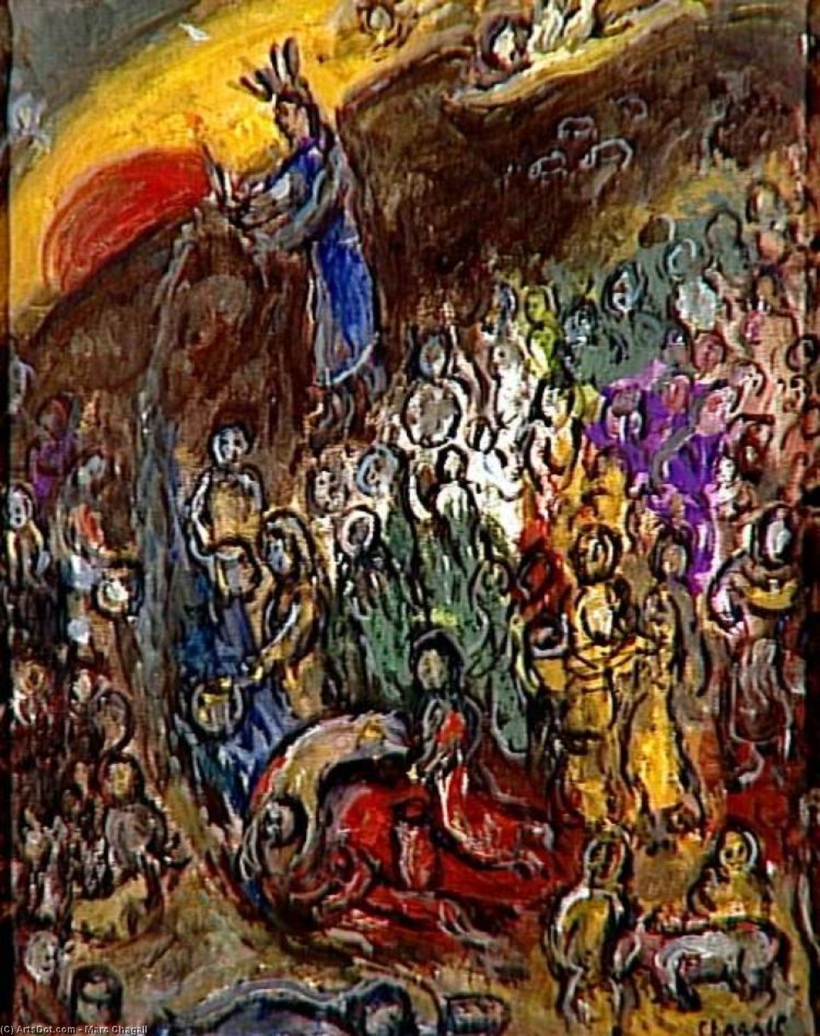 Wikioo.org - The Encyclopedia of Fine Arts - Painting, Artwork by Marc Chagall - Striking the Rock