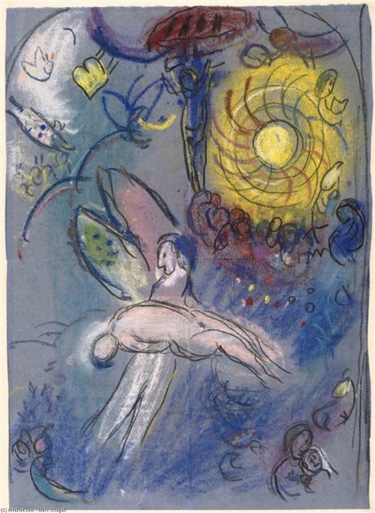 WikiOO.org - Encyclopedia of Fine Arts - Målning, konstverk Marc Chagall - The Creation of Man