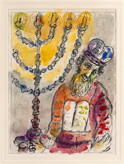 WikiOO.org – 美術百科全書 - 繪畫，作品 Marc Chagall - 亚伦和他的儿子奉献