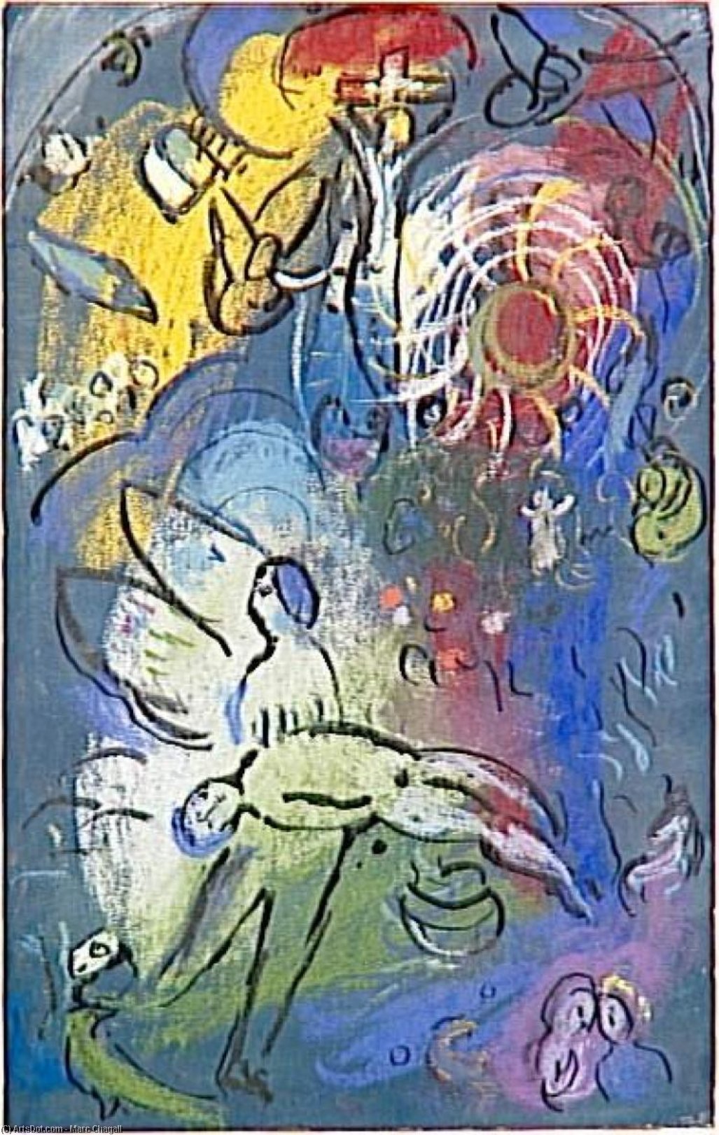 Wikioo.org - Bách khoa toàn thư về mỹ thuật - Vẽ tranh, Tác phẩm nghệ thuật Marc Chagall - The Creation of Man