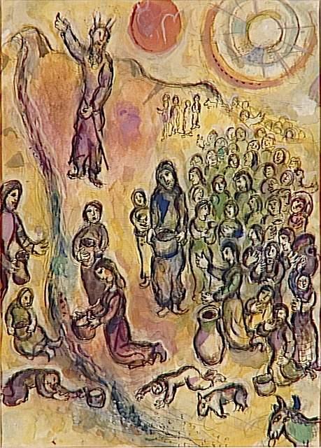 Wikioo.org - The Encyclopedia of Fine Arts - Painting, Artwork by Marc Chagall - Striking the Rock