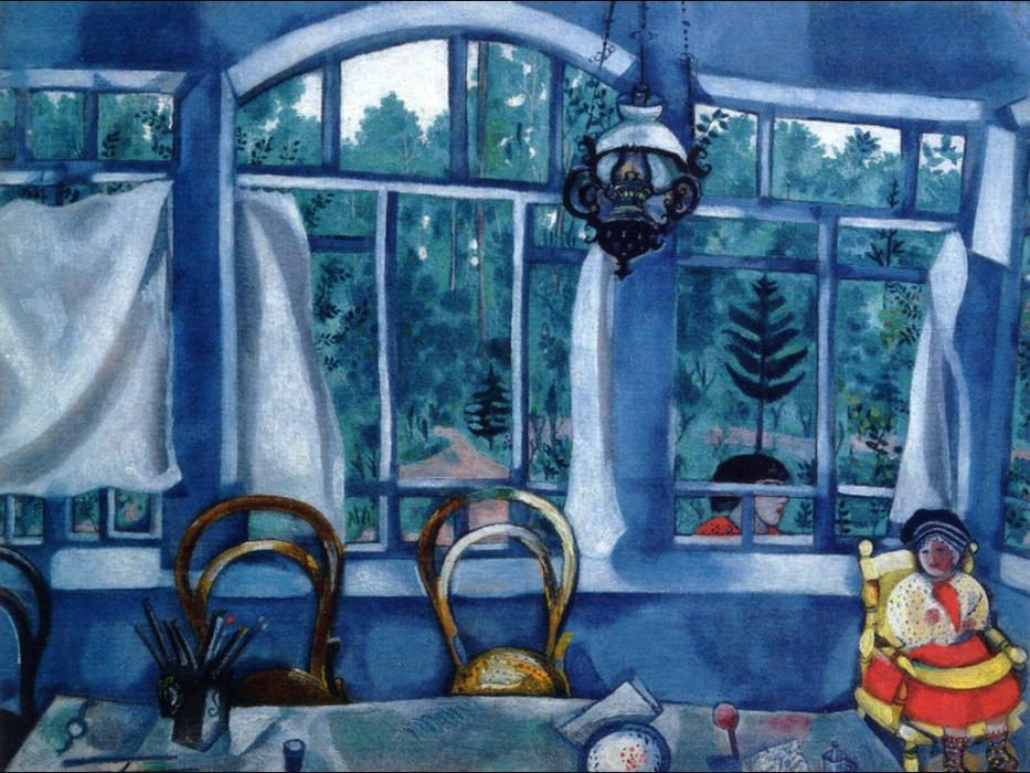 Wikioo.org – L'Enciclopedia delle Belle Arti - Pittura, Opere di Marc Chagall - finestra oltre a giardino