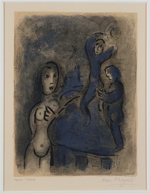 Wikioo.org - Bách khoa toàn thư về mỹ thuật - Vẽ tranh, Tác phẩm nghệ thuật Marc Chagall - Rahab and the Spies of Jericho
