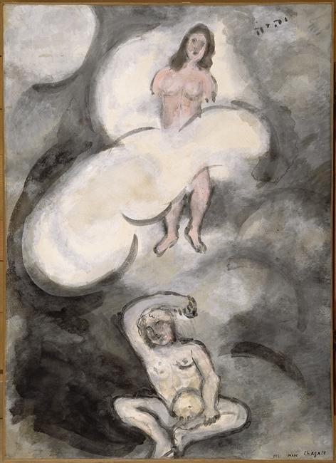 Wikioo.org - Bách khoa toàn thư về mỹ thuật - Vẽ tranh, Tác phẩm nghệ thuật Marc Chagall - Creation of Eve