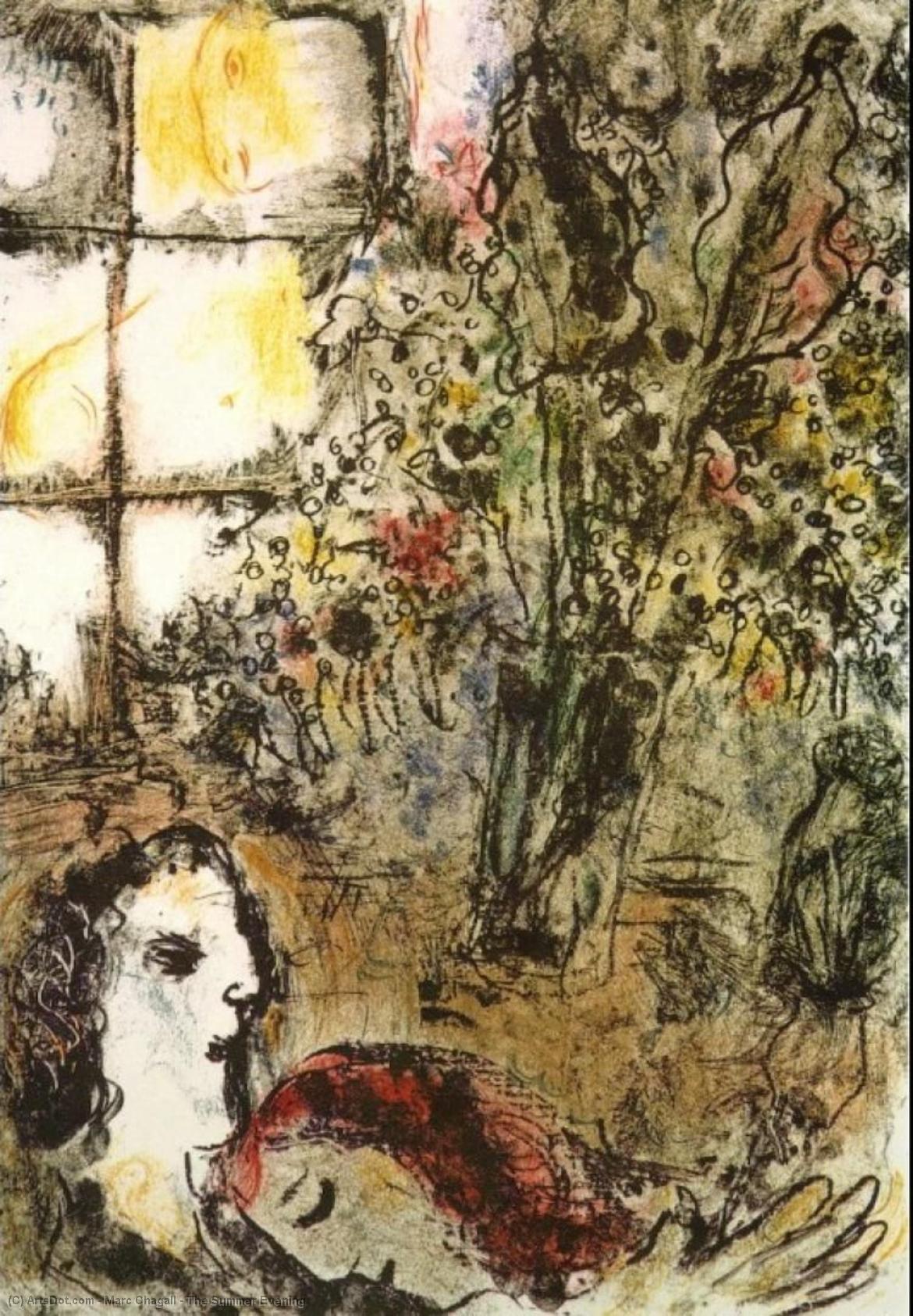 Wikioo.org - Bách khoa toàn thư về mỹ thuật - Vẽ tranh, Tác phẩm nghệ thuật Marc Chagall - The Summer Evening