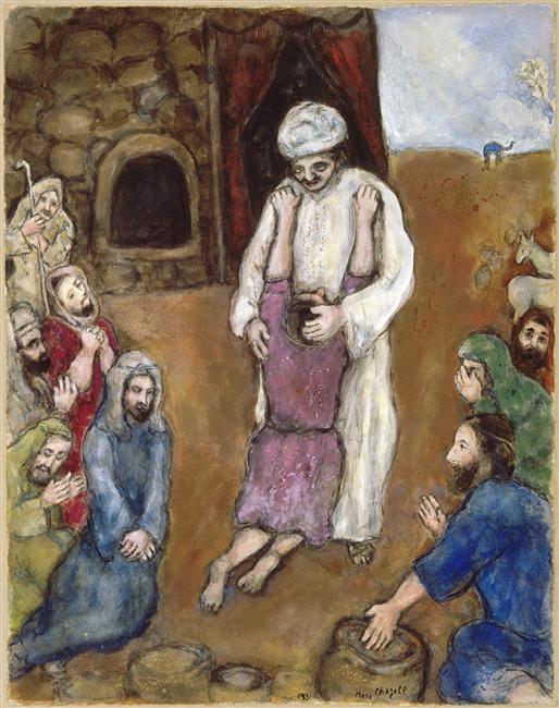 WikiOO.org - אנציקלופדיה לאמנויות יפות - ציור, יצירות אמנות Marc Chagall - Joseph has been recognized by his brothers