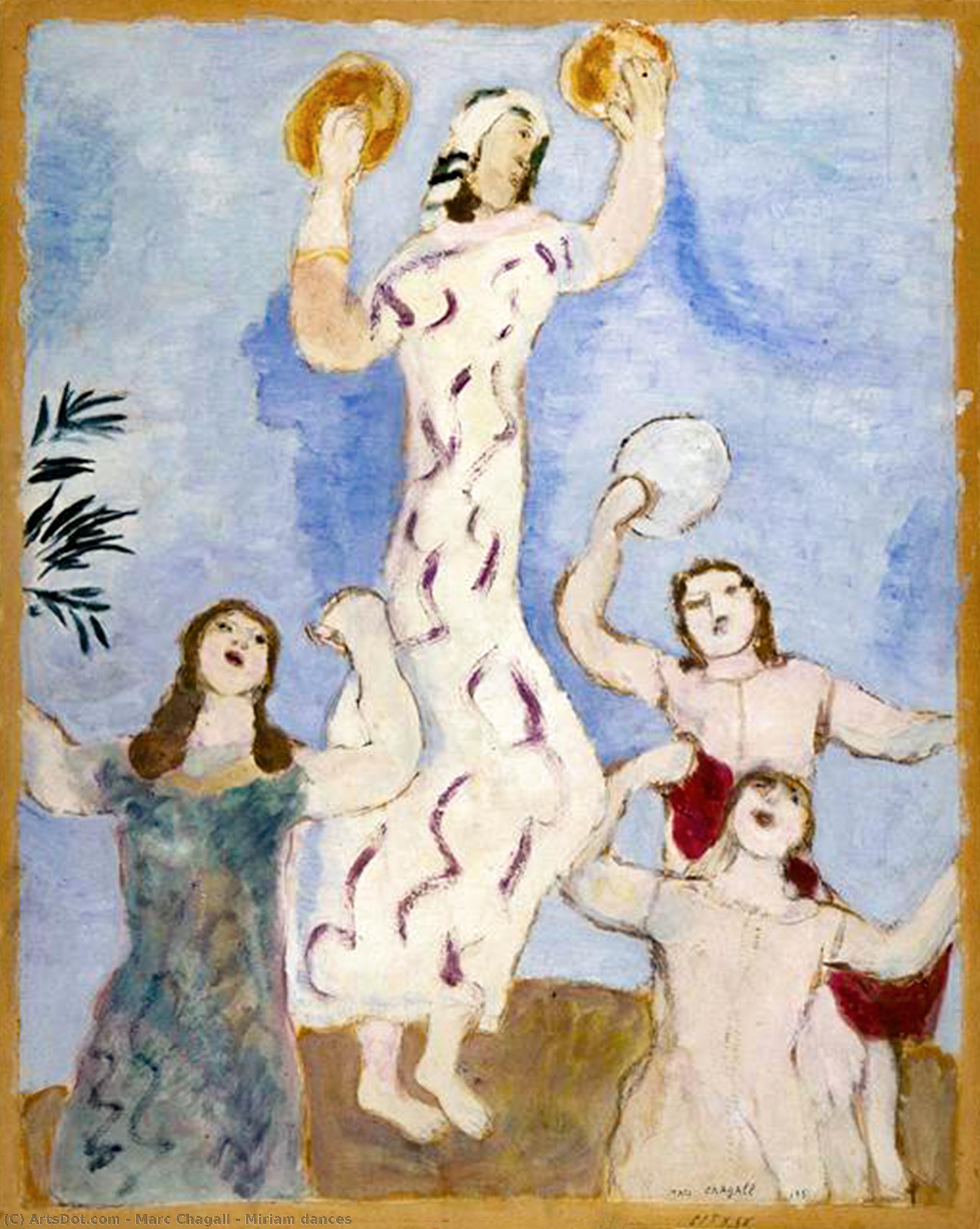 Wikioo.org - สารานุกรมวิจิตรศิลป์ - จิตรกรรม Marc Chagall - Miriam dances