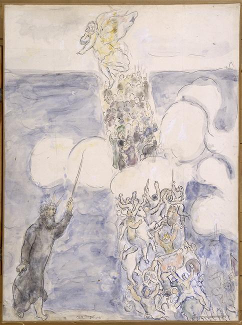 WikiOO.org - אנציקלופדיה לאמנויות יפות - ציור, יצירות אמנות Marc Chagall - The Israelites crossing the Red Sea