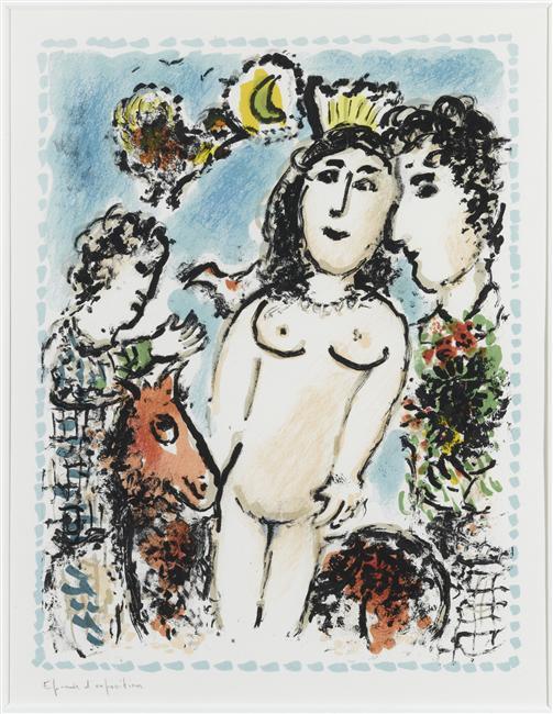 WikiOO.org - Encyclopedia of Fine Arts - Lukisan, Artwork Marc Chagall - Coronated nude