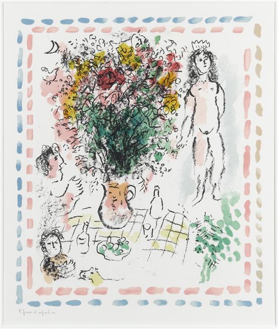 Wikioo.org - Bách khoa toàn thư về mỹ thuật - Vẽ tranh, Tác phẩm nghệ thuật Marc Chagall - The bouquet of Queen