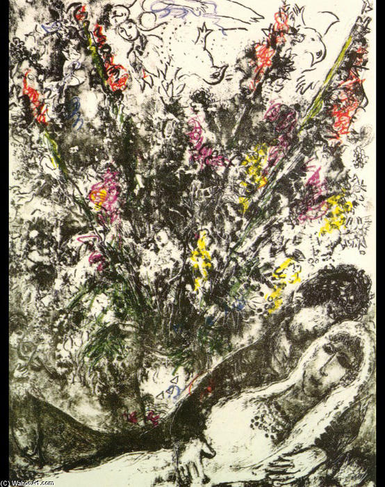 Wikioo.org - Bách khoa toàn thư về mỹ thuật - Vẽ tranh, Tác phẩm nghệ thuật Marc Chagall - The Lovers' Heaven