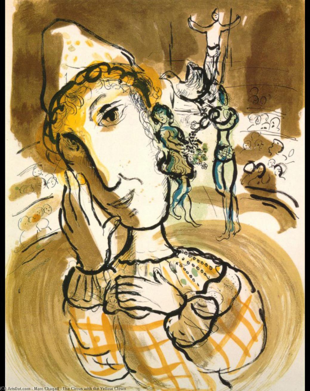 WikiOO.org - Encyclopedia of Fine Arts - Maľba, Artwork Marc Chagall - The Circus with the Yellow Clown