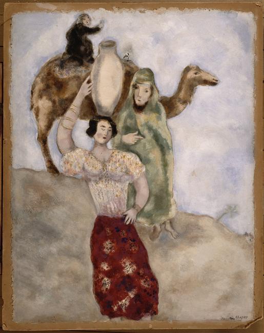 Wikioo.org - Bách khoa toàn thư về mỹ thuật - Vẽ tranh, Tác phẩm nghệ thuật Marc Chagall - Eliezer and Rebecca