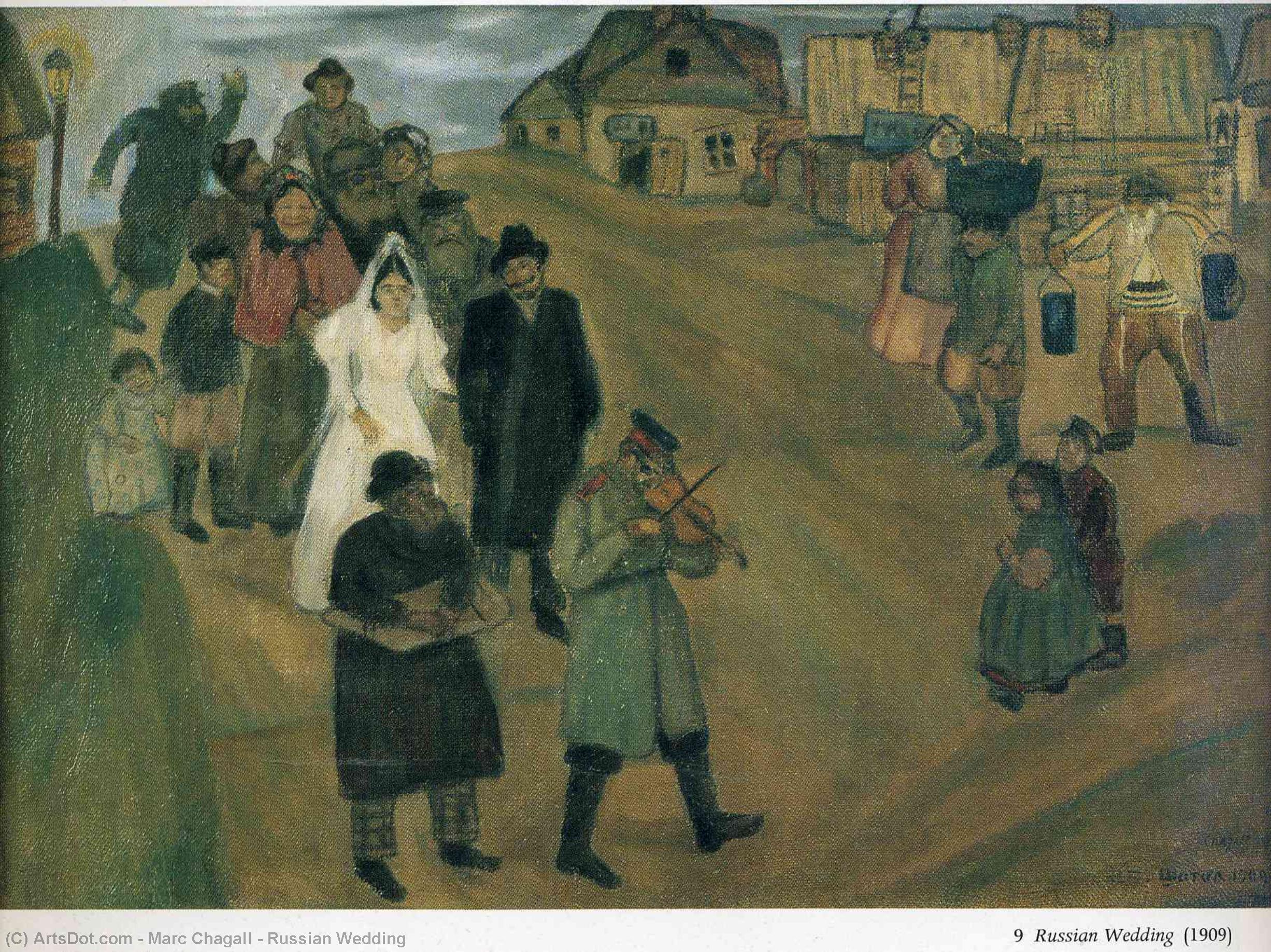WikiOO.org - Encyclopedia of Fine Arts - Målning, konstverk Marc Chagall - Russian Wedding