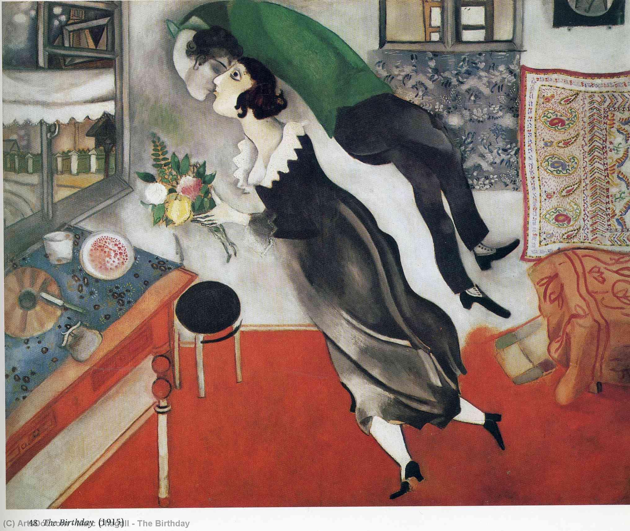 Wikoo.org - موسوعة الفنون الجميلة - اللوحة، العمل الفني Marc Chagall - The Birthday