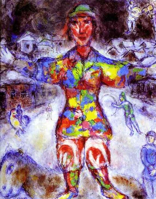 WikiOO.org - Энциклопедия изобразительного искусства - Живопись, Картины  Marc Chagall - Многоцветный Клоун