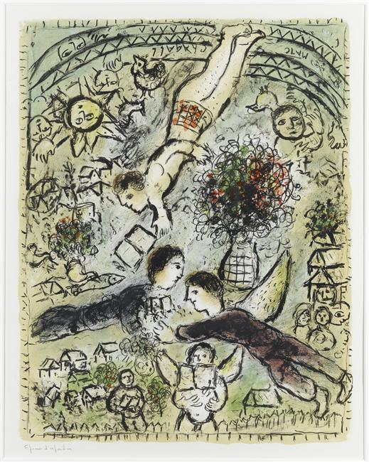 Wikioo.org – La Enciclopedia de las Bellas Artes - Pintura, Obras de arte de Marc Chagall - a cielo