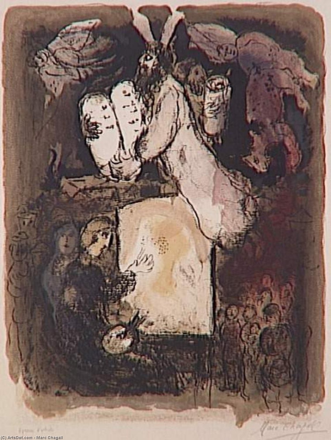 Wikioo.org - Bách khoa toàn thư về mỹ thuật - Vẽ tranh, Tác phẩm nghệ thuật Marc Chagall - The painter's dream