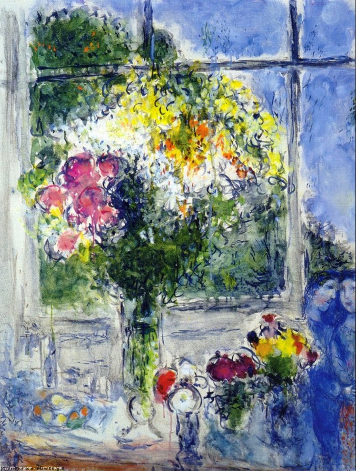 Wikioo.org - The Encyclopedia of Fine Arts - Painting, Artwork by Marc Chagall - Window in Artist's Studio