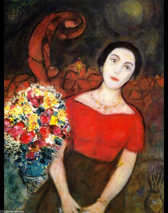 Wikioo.org – L'Encyclopédie des Beaux Arts - Peinture, Oeuvre de Marc Chagall - Portrait de Vava