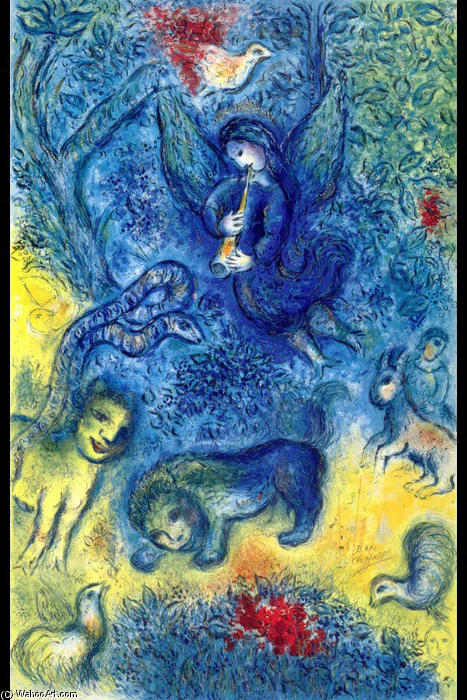 Wikioo.org – L'Enciclopedia delle Belle Arti - Pittura, Opere di Marc Chagall - Il flauto magico