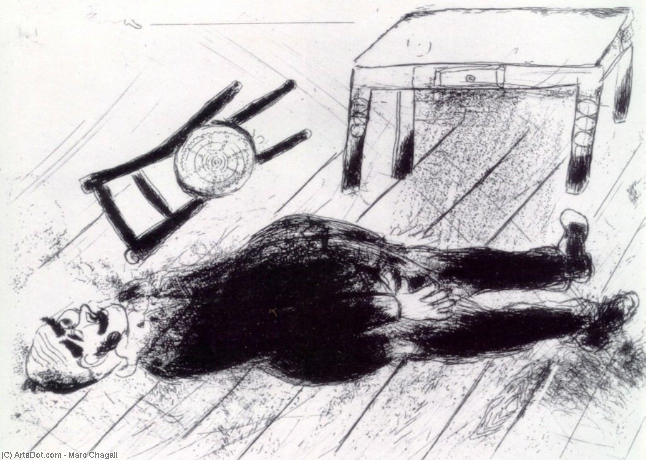 Wikioo.org – L'Encyclopédie des Beaux Arts - Peinture, Oeuvre de Marc Chagall - La mort de Procureur