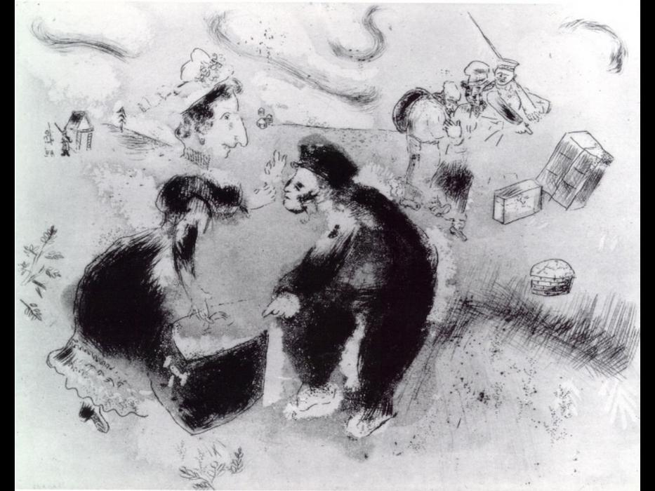 Wikioo.org - Bách khoa toàn thư về mỹ thuật - Vẽ tranh, Tác phẩm nghệ thuật Marc Chagall - Tchitchikov at the customs