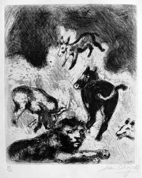 Wikioo.org – L'Enciclopedia delle Belle Arti - Pittura, Opere di Marc Chagall - Il leone diventato vecchio