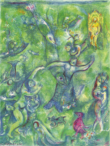 Wikioo.org - The Encyclopedia of Fine Arts - Painting, Artwork by Marc Chagall - Abdullah discovered before him...
