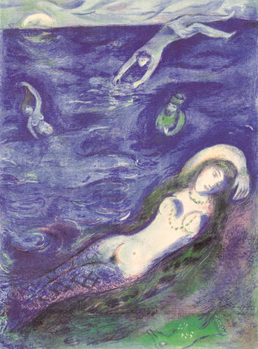 Wikoo.org - موسوعة الفنون الجميلة - اللوحة، العمل الفني Marc Chagall - So I came forth of the Sea...