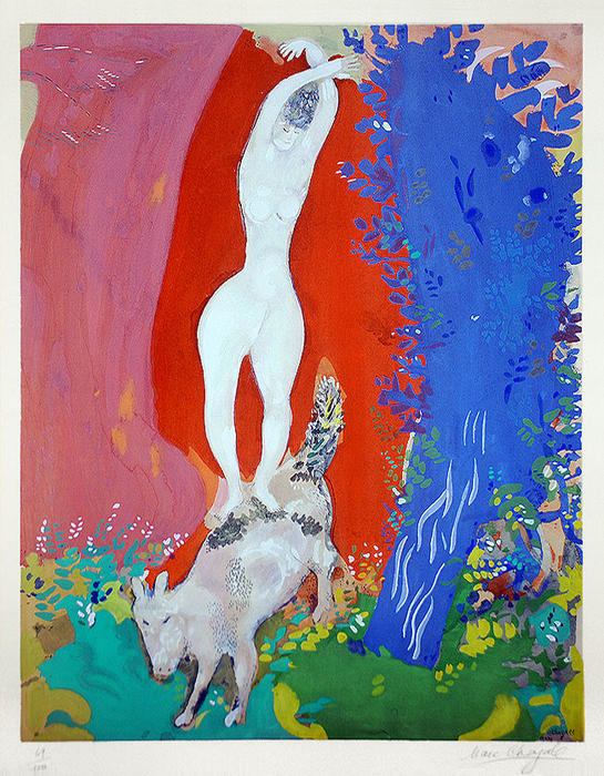 Wikioo.org - The Encyclopedia of Fine Arts - Painting, Artwork by Marc Chagall - Circus Woman