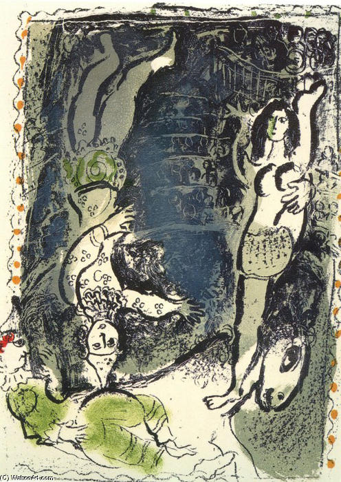 WikiOO.org - Encyclopedia of Fine Arts - Maalaus, taideteos Marc Chagall - Acrobates