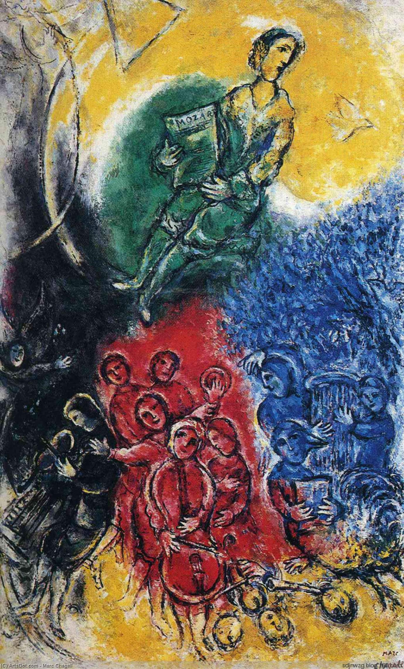 WikiOO.org - Encyclopedia of Fine Arts - Maľba, Artwork Marc Chagall - Music